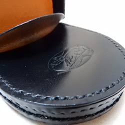ブライドルレザー馬蹄型コインケース　黒 6枚目の画像