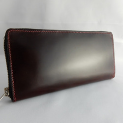 オイルコードバン二つ折り財布 ワインレッド 二つ折り財布 AIK 通販