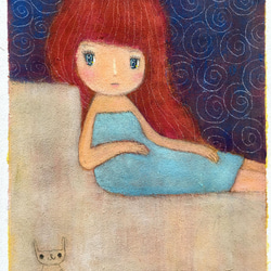 32×41㎝「着替え中のあかちゃん。」F6・原画・油彩 絵画 かいが