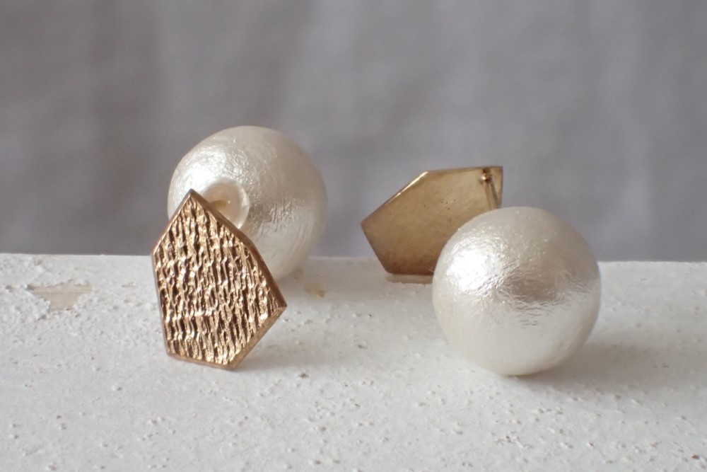 【K10 六角形】ピアス