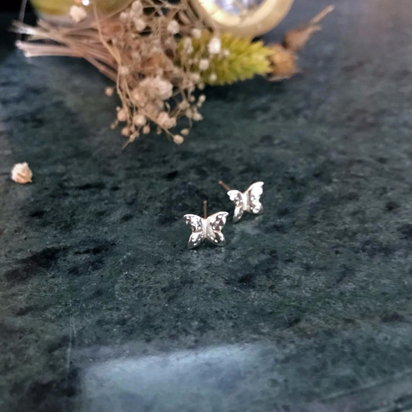小蝴蝶Butterfly/純銀Silver/耳針耳環Earring/Màn 工 第1張的照片