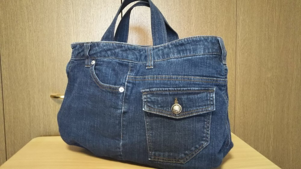 デニム リメイクトートバッグ トートバッグ syuna＊syuna 通販