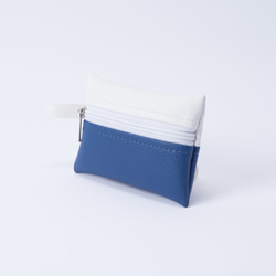 紙袋造型拼色包 手提肩背兩用 白X寶藍 第7張的照片
