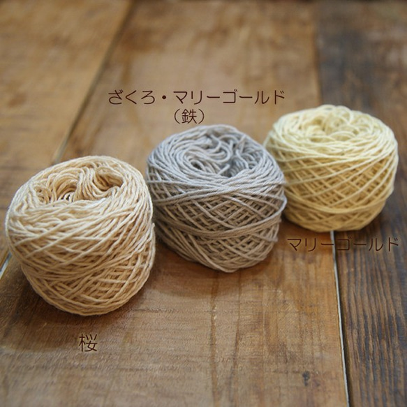 Sashiko / 刺繡 / 織補線 ☆ 棉線 20/6 支 ☆ 5g ☆ 植物染色 6 色套裝 第3張的照片