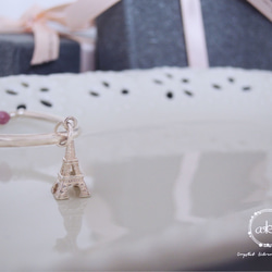 限時免運『浪漫巴黎』方形粉水晶＋紫水晶＋925銀飾品＋日本蠶絲彈性繩 -Aki's design 第5張的照片