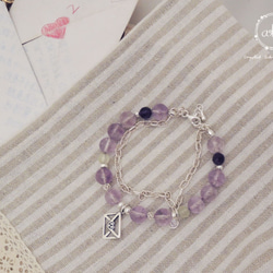 售完『紫色的浪漫』天然薰衣草紫水晶＋葡萄石＋925銀飾品＋銀鍊 -Aki's design 第3張的照片