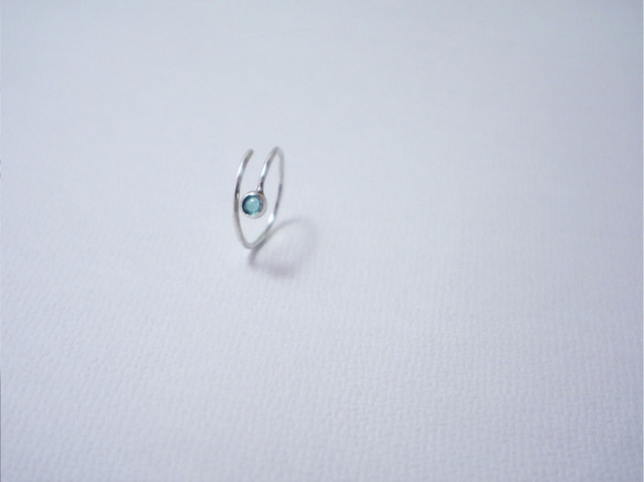 『藍眼淚磷灰石線戒』天然石＋925銀戒＋純手工製作-Aki's design 第2張的照片