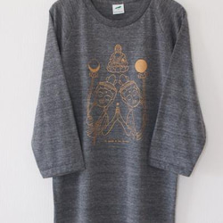 The sun & the moon (3/4 sleeve / heather black) 1枚目の画像