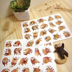 歪的工作室-兔子+浣熊組合貼紙包(含明信片) 第2張的照片