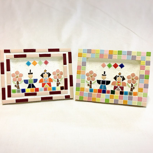 タイルモザイクでお雛様をつくりました^_^ タイルモザイクでお雛様をつくりました^_^