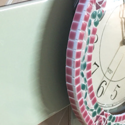 《ご注文分》バラ柄の壁掛け時計(ツタあり) 2枚目の画像