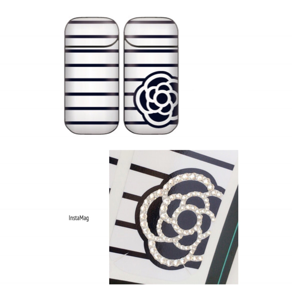 ★ iQOSケース デコ White×blue チャーム付き(121) iQOSケース デコ Blue×White チャーム付き 【54】（2025年版