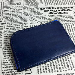 [野小孩手工皮件]L型拉鍊零錢包-寶藍色 第1張的照片