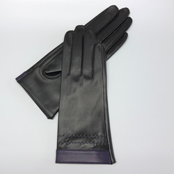 革手袋 [216] 19cm バイカラー  パープルの飾り 1枚目の画像