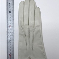 革手袋 [61] オフホワイト×シルバーステッチ 4枚目の画像