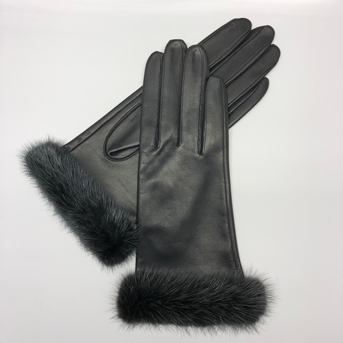 革手袋 [194] 上品でシックなミンクファー付 手袋・ミトン kawa- wa