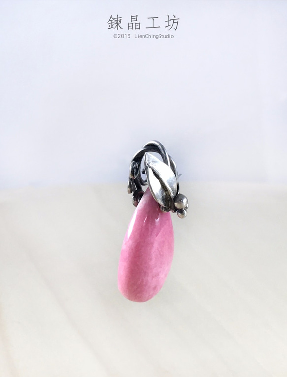 玫瑰輝石純銀墜 Rhodonite Stone Sterling Silver Pendant 第5張的照片