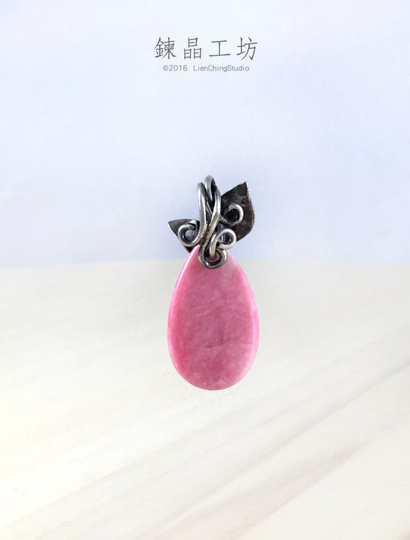 玫瑰輝石純銀墜 Rhodonite Stone Sterling Silver Pendant 第6張的照片