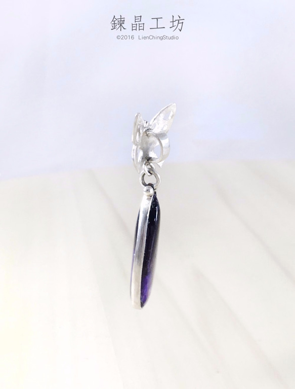 舒俱萊純銀墜《蝶戀花》  Sugilite Sterling Silver Pendant 第4張的照片