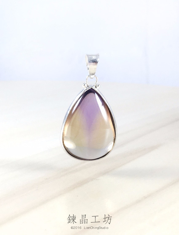 【鍊晶工坊】 紫黃晶純銀墜《和諧的對稱》Ametrine Sterling Silver Pendant 第1張的照片