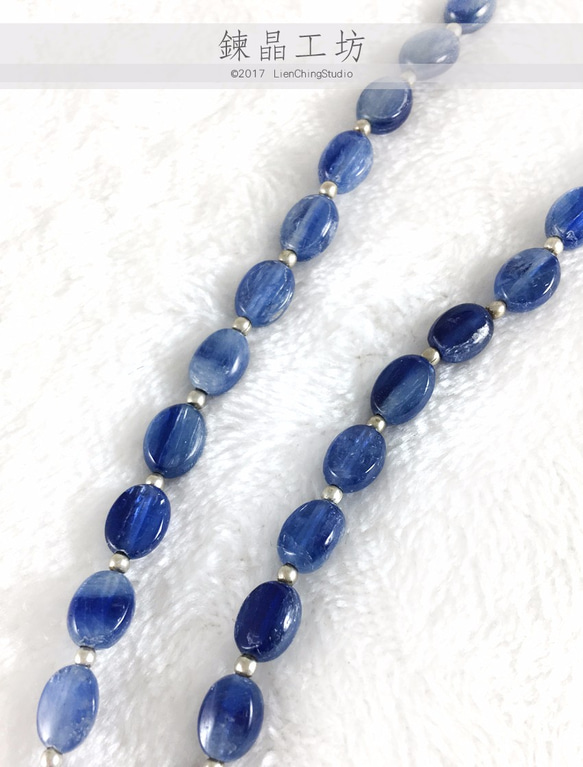 【鍊晶工坊】 藍晶石Ｙ字鍊 Kyanite Sterling Silver Y Necklace 第4張的照片