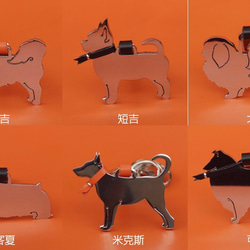 （レタリング）ステンレススチールレザーキーリング形状 - 犬/猫 8枚目の画像