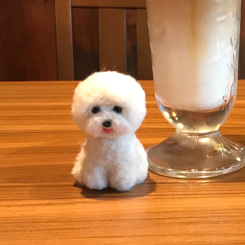 ビションフリーゼ ＊親子＊毛糸　羊毛フェルト　犬　ぬいぐるみ　ミニチュア ビションフリーゼ ＊親子＊毛糸 羊毛フェルト 犬 ぬいぐるみ