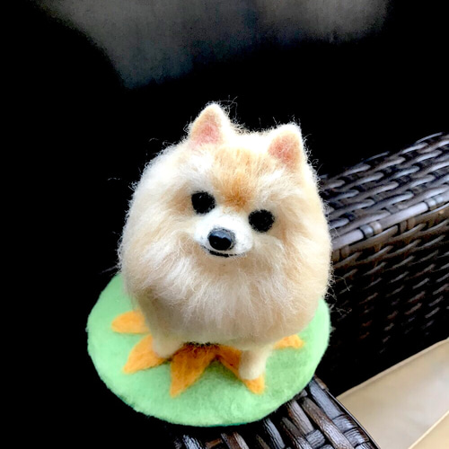 羊毛フェルト犬 ポメラニアン （ポメラニアンの羊毛フェルト 犬）