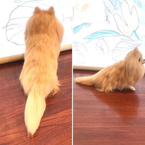 オーダー 羊毛フェルト 犬 (25cm) ポメラニアン ハンドメイド