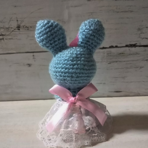 編みぐるみ プリンセスうさちゃん(水色) あみぐるみ niger 通販