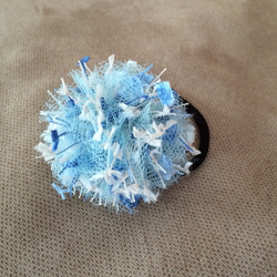 【受注製作】tulle pompon*blue white    L 1枚目の画像