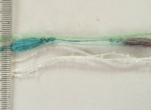 引き揃え毛糸玉*変わり糸とホワイトミント 2枚目の画像