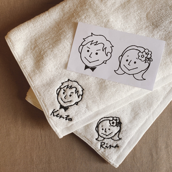 オーダーメイド⭐︎似顔絵フェイスタオル 誕生日／敬老の日