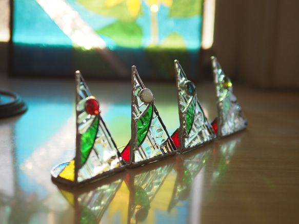 「小さなクリスマスツリー」ステンドグラス 2枚目の画像