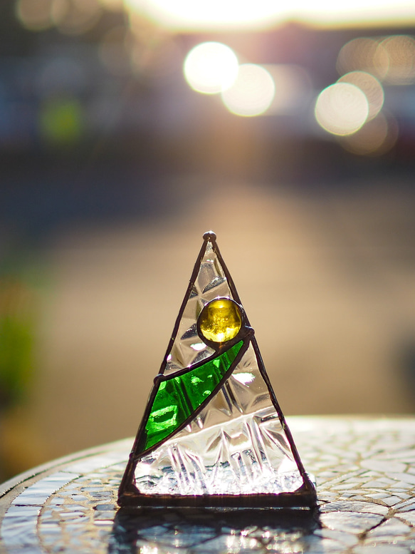 「小さなクリスマスツリー」ステンドグラス 3枚目の画像