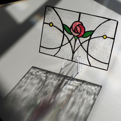 「ステンドグラスのパネル・H」ミニチュアシリーズ・葉書サイズ 3枚目の画像