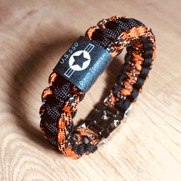アメリカン パラコード ブレスレット メタルバックル レスキュー