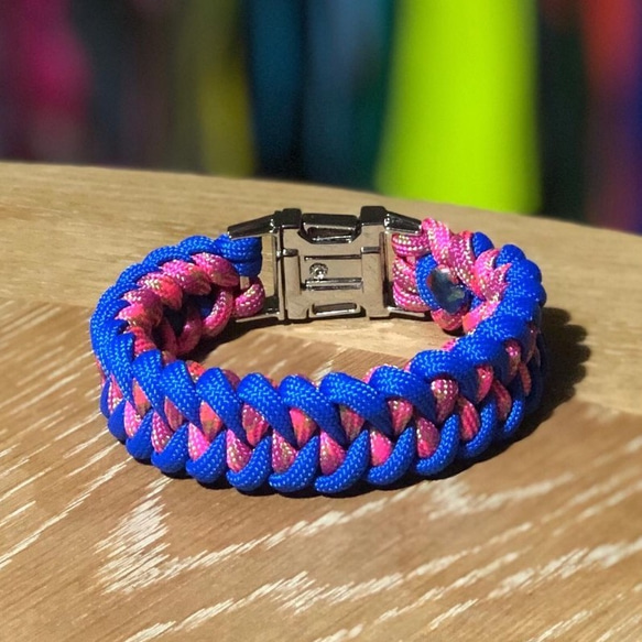 パラコード 少い ブレスレット【お守り】ガーネット No.982 