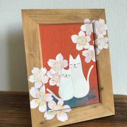 桜愛な白猫 2枚目の画像