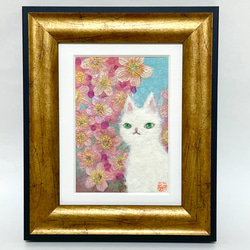 cherry blossom cat (本額縁)原画 1枚目の画像