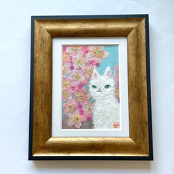cherry blossom cat (本額縁)原画 2枚目の画像