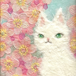 cherry blossom cat (本額縁)原画 5枚目の画像