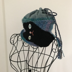 羊毛黑貓帽保暖衣（藍色） 第5張的照片