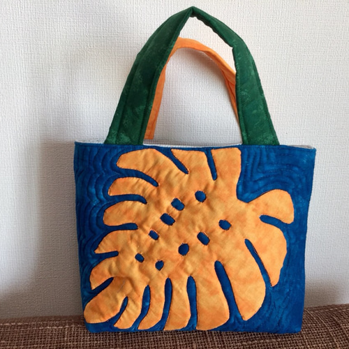 NO.192 ハワイアンキルト トートバッグ ハンドメイド ココペリ♡ 大人気アイテム NO.192 ハワイアンキルト トートバッグ
