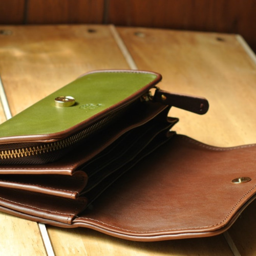 （y）漁師の嫁財布　カーキ＆こげ茶 受注製作 漁師の嫁財布 カーキ×焦げ茶 - ROMANCEST'S GALLERY