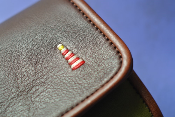 受注製作 漁師の嫁財布　カーキ＆こげ茶 