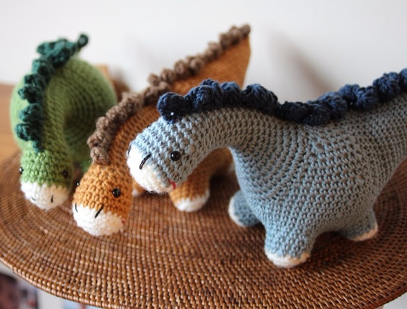 【布。棉花】藍色小恐龍, 腕龍, 長頸龍 第2張的照片