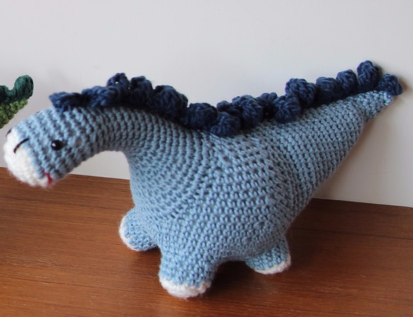 【布。棉花】藍色小恐龍, 腕龍, 長頸龍 第4張的照片