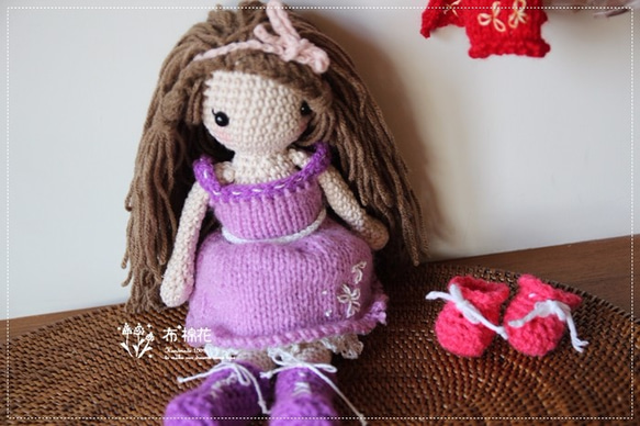 リトルアメリカ人形、紫色のドレスチュチュドレス 2枚目の画像