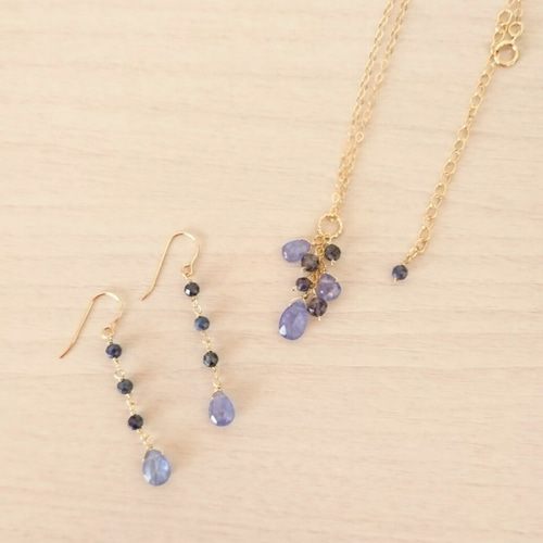 14kgf タンザナイト オパール アイオライトネックレス 14kgf タンザナイト オパール アイオライトネックレス